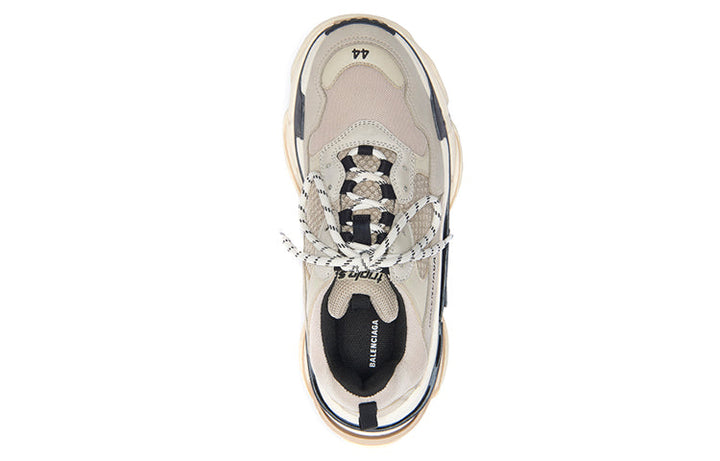 (WMNS) Balenciaga Triple S Daddy Shoes Beige/Black 524039W09OM9787 #
