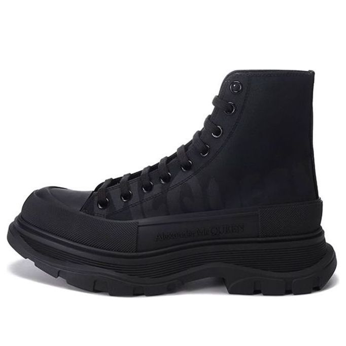 Alexander McQueen Tread Slick Logo Printed Sneakers 'Black' 682420W4RQ21070 #
